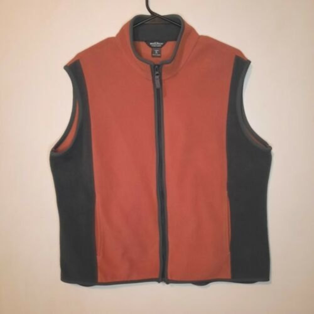 Woolrich Women's Vest Size XL Salmon Pink/Soft Red Fleece Zip Casual Outer Wear